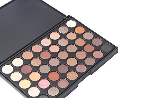 Sombras de Ojos, Ruwhere 40 colores paleta de sombra de ojos Profesional eyeshadow palette Paleta de Maquillaje Cosmética con Color Cálido y Frío