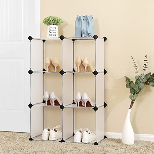 SONGMICS Armario Modular, Plástico PP, Estantería Modular, Organizador para Ropa, Zapatos, 93 x 93 x 31 cm, LPC111S