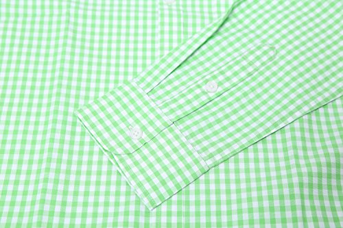 SOOPO Camisa de Manga Larga para Hombres Camisa de algodón con Ajuste Regular para Negocios, Bodas, Verde, XXXL