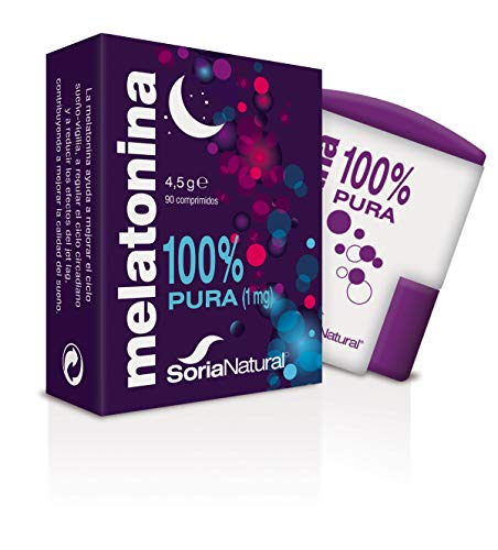 Soria Natural - Melatonina - Complemento alimenticio - Regulacion del sueño, insomnio - 90 comprimidos - Jet-lag - Antiedad