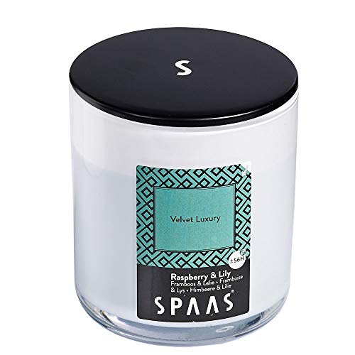 Spaas - Vela perfumada en cristal con tapa de aluminio (± 56 horas, terciopelo lujo)