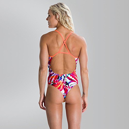 Speedo Electric Gem Single Crossback Bañador, Niñas, Naranja (Fluorescente) / Rosa (Eléctrico/Hierbabuena), 30