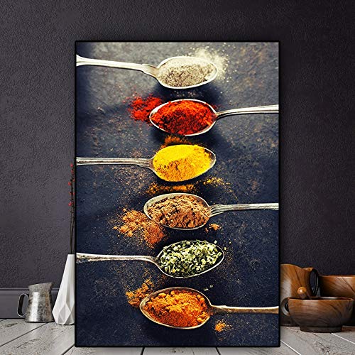 SPLLEADER 2020 - Cuchara de pimientos y pimientos escandinavos para pintar pósteres e impresiones de cocina, arte de pared de alimentos para sala de estar, Pa1387., 30X45CM no frame