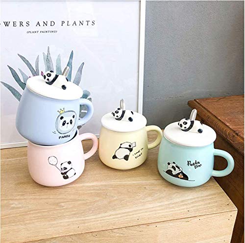 sportinggoods Dibujos Animados Tridimensional Panda Color Esmalte Taza de cerámica Linda Taza de Agua Estudiantes Masculinos y Femeninos ins literaria y artística pequeña Taza Fresca (Yellow)