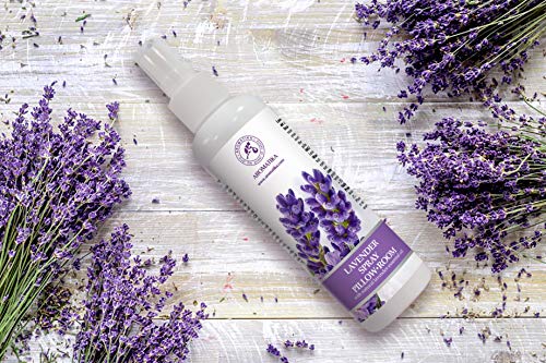 Spray de Almohada 250 ml - Spray de Aromaterapia de Lavanda - 100% Pura Aceite Esencial de Lavanda - Ideal para Yoga - Relajación - Sueño y Spray para Habitación - Natural Lavanda Pillow Mist