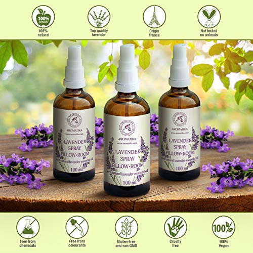 Spray de Aromaterapia de Lavanda 100ml - 100% Pura Aceite Esencial de Lavanda - Ideal para Yoga - Spray para Almohada - Relajación - Sueño y Spray para Habitación