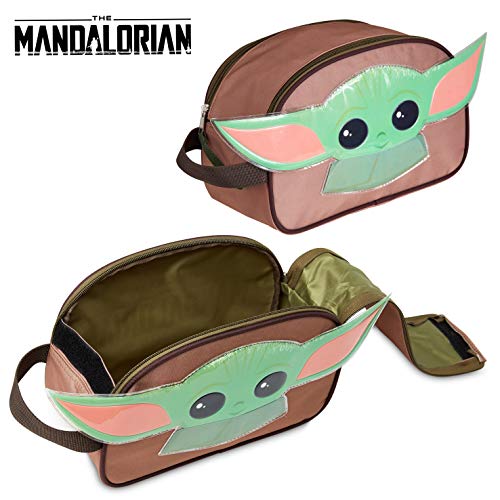 Star Wars Neceser Niño, Bolsa Aseo Niño de Baby Yoda Con Diseño Orejas 3D, Neceser Niño Colegio Viaje, Merchandising Oficial Regalos Para Niños y Chicos Adolescentes