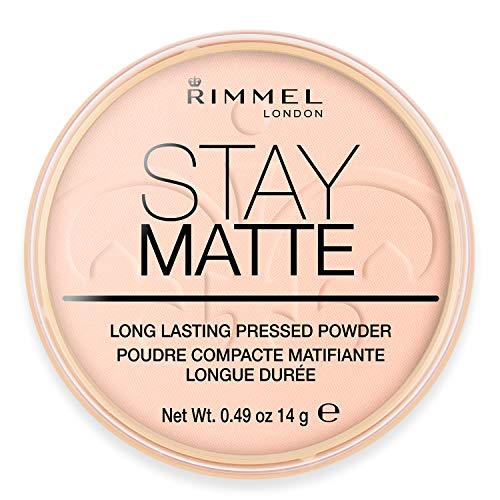 Stay Matte Polvos prensados larga duración por Rimmel London Rosa Flor 002, 14g