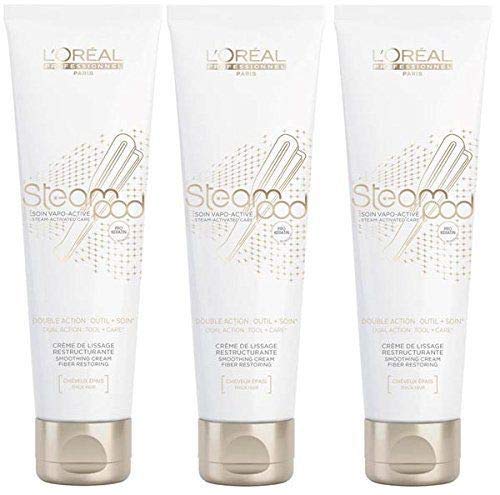 Steampod – Lote de 3 cremas de alisado para cabello grueso proactivo, 150 ml