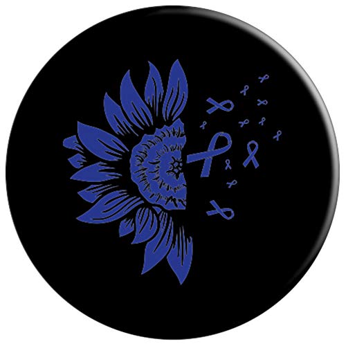 Sunflower Blue Ribbon Prostate Colon Cancer Awareness Gift PopSockets Agarre y Soporte para Teléfonos y Tabletas