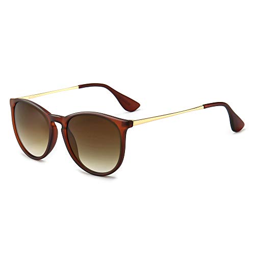 SUNGAIT Gafas de sol Mujer Hombre Clásico Unisex 400 UV Fregar Marrón/Gradiente Marrón 1567