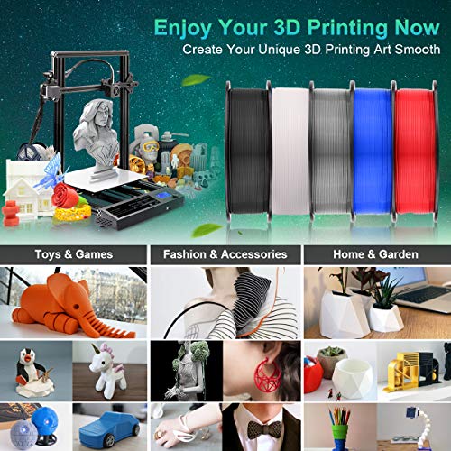 SUNLU PLA+ Filament 1.75mm for 3D Printer & 3D Pens, 1KG (2.2LBS) PLA+ 3D Printer Filament Tolerance Accuracy +/- 0.02 mm, White