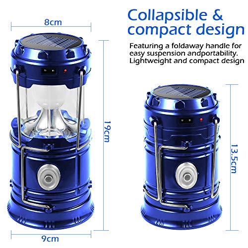 SunTop - Bombilla Solar portátil Recargable, luz de Camping, Linterna de Camping, lámpara Recargable por Puerto telescópica Impermeable