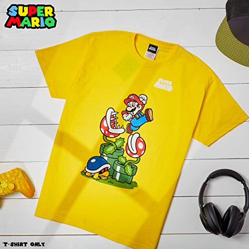 Super Mario Camiseta Niño, Ropa Niño Algodón 100%, Camisetas de Manga Corta con Personaje Mario Bros, Merchandising Oficial Regalos para Niños y Adolescentes Edad 5-12 Años (9-10 años)