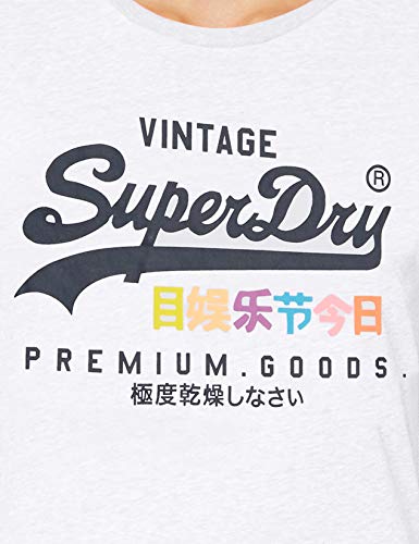 Superdry Premium Goods Puff Entry tee Camiseta de Tirantes, Blanco (Optic 01c), S (Talla del Fabricante:10) para Mujer