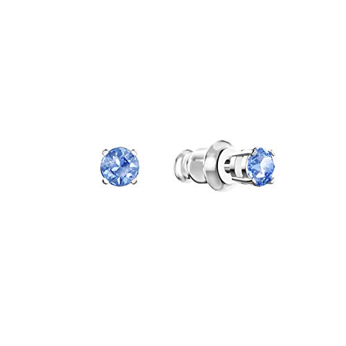 Swarovski Conjunto Sparkling Dance Round, azul, Baño de Rodio