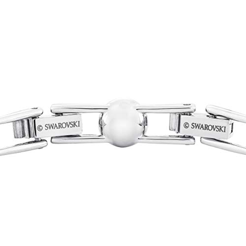 Swarovski Pulsera Angelic, Blanco, Baño de Rodio