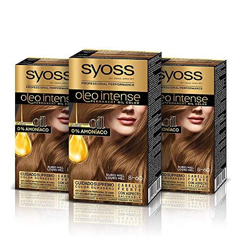 Syoss Oleo Intense Syoss Oleo Intense - Coloración Permanente Tono 8-60 Rubio Miel (Pack De 3) 3 Unidades 50 ml