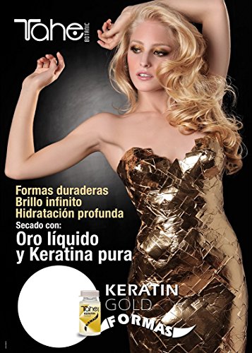 Tahe Botanic Keratin Gold Formas Ampollas con Oro Líquido y Keratina Pura, 10 x 10 ml