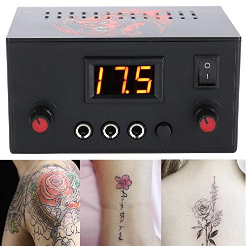 Tattoo Power, Mini Fuente de Alimentación del Tatuaje, Dual Digital con Pantalla LCD Fuente de Alimentación Magnética, Tatuaje de la Máquina de la Bobina Rotatoria (EU)