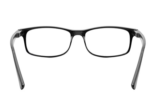 TBOC Gafas de Lectura Presbicia Vista Cansada - (Pack 4 Unidades) Graduadas +1.50 Dioptrías Montura de Pasta Negra Diseño Moda Hombre Mujer Unisex Lentes de Aumento Leer Ver Cerca