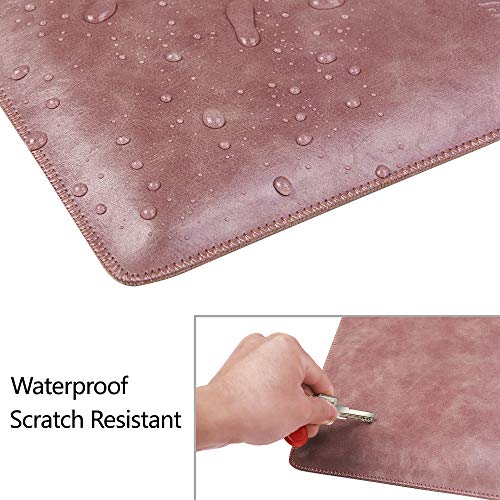 TECOOL 13 Pulgadas Funda Portátil, Funda de Cuero Protectora Bolsa Ordenador Laptop Sleeve para MacBook Air 13/MacBook Pro 13.3 Retina, 13.5 Surface Laptop, MateBook D 14, DELL XPS 13 - Rosa Vieja