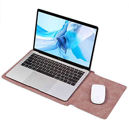 TECOOL 13 Pulgadas Funda Portátil, Funda de Cuero Protectora Bolsa Ordenador Laptop Sleeve para MacBook Air 13/MacBook Pro 13.3 Retina, 13.5 Surface Laptop, MateBook D 14, DELL XPS 13 - Rosa Vieja