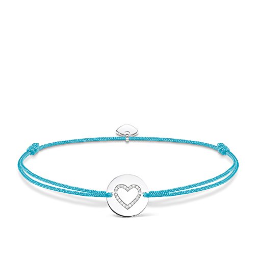 Thomas Sabo - Pulsera de Mujer "Little Secrets corazón", Plata de Ley 925, Azul Turquesa