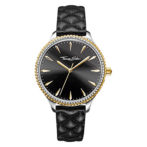 Thomas Sabo Reloj para mujer Rebel at Heart Correa de cuero negro  WA0323-221-203-38 mm