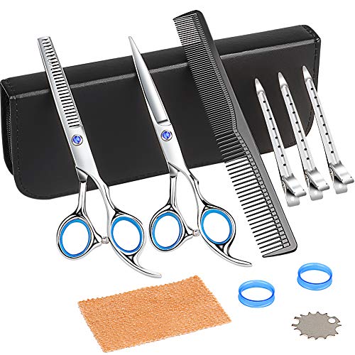 Tijeras Peluqueria Profesional,DIAOPROTECT Barbero Tijeras de Peluquería Tijera de Corte de Pelo 4CR Acero Inoxidable Tijeras De Pelo Salón con Peine para Hombres y Mujeres