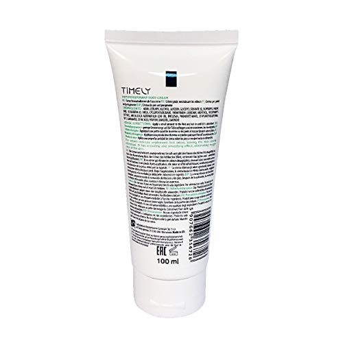 Timely - Crema para pies antitranspirante y refrescante, 100 ml