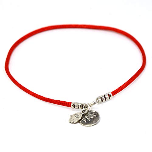 Tobillera de cadena roja para protección y energía positiva para mujer pulsera de tobillo 24 cm