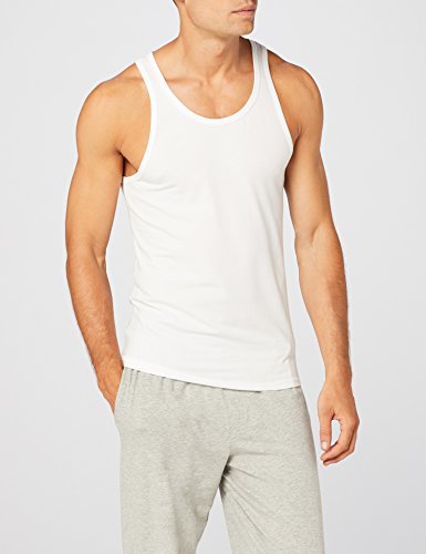 Tommy Hilfiger 2P Tank Camiseta sin Mangas, Blanco (Blanco 100), L para Hombre