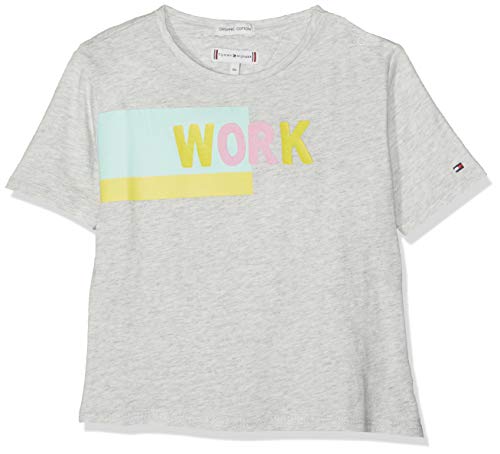 Tommy Hilfiger Bold Blocking Text S/s tee Camiseta, Gris (Light Grey Htr 023), 86 para Bebés