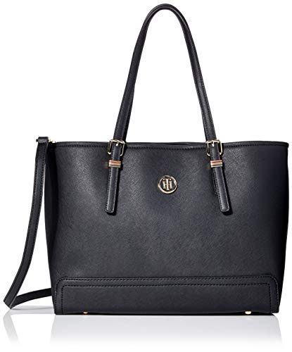 Tommy Hilfiger Honey Med Tote, Bolso totes para Mujer, Negro (Black), 40 x 28.8 x 14.8 cm (L x W x H)