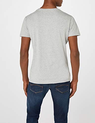 Tommy Hilfiger Logo Camiseta de Cuello Redondo,Perfecta para El Tiempo Libre, Gris (Grey Heather), M para Hombre