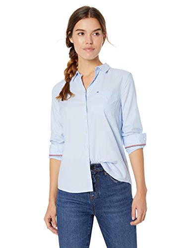 Tommy Hilfiger Original Light Oxford Blusa, Azul (Serenity 400), Large para Mujer