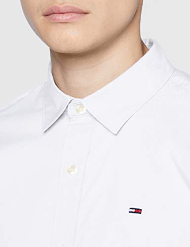 Tommy Hilfiger Original Stretch Camisa, Blanco (Classic White 100), Large para Hombre