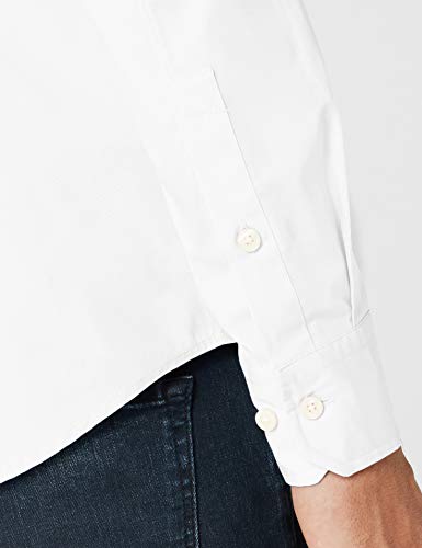 Tommy Hilfiger Original Stretch Shirt Camisa, Blanco (Classic White), L para Hombre