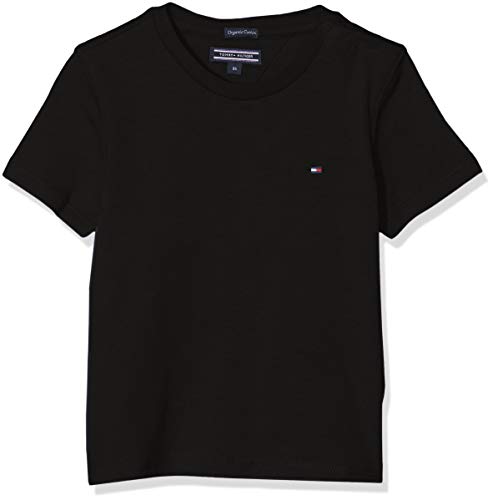 Tommy Hilfiger T Camiseta Básica de Manga Corta, Negro (Meteorite), 176 (Talla del Fabricante: 16) para Niños