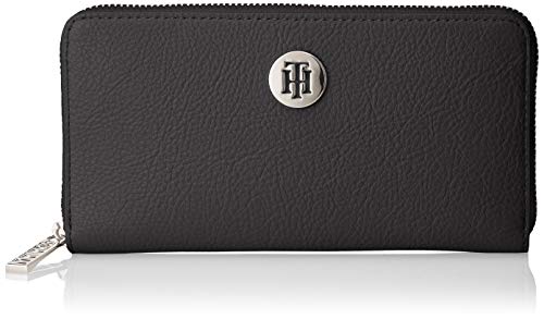 Tommy Hilfiger - Th Core Lrg Za Wallet, Carteras Mujer, Negro (Black), 2.5x10x19 cm (B x H T)