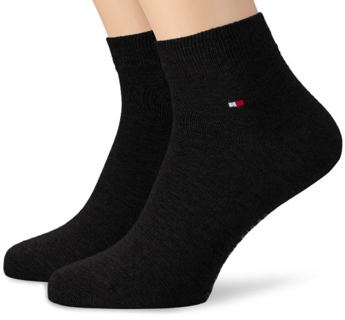 TOMMY HILFIGER TH MEN QUARTER 2P, Calcetines Hombre, pack de 2, Negro (Black 200), 43/46