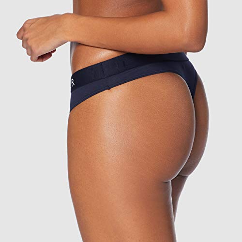 Tommy Hilfiger Thong T Tanga con Cinturilla Elástica y Logo, Azul (Navy Blazer), S para Mujer