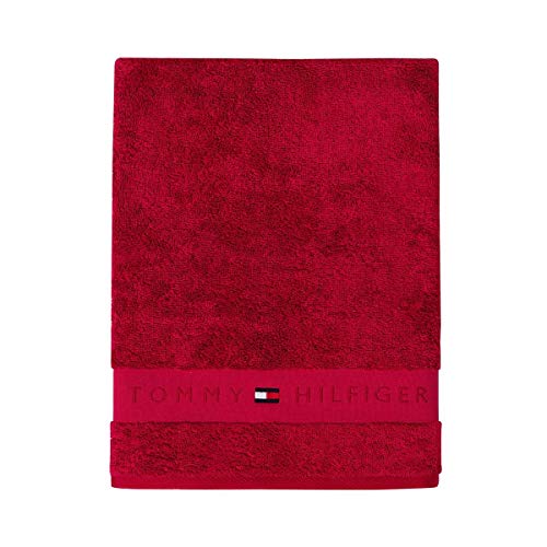 Tommy Hilfiger - Toalla de baño (50 x 100 cm), color rojo