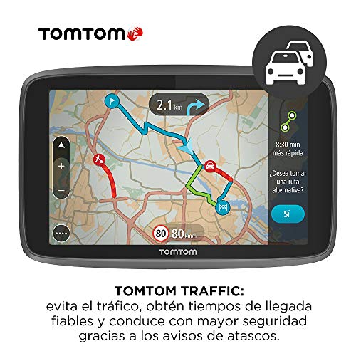 TomTom GO Professional 6250, Navegación Profesional para Vehículos Grandes, Tomtom Traffic a traves de SIM, 6 pulgadas, Negro