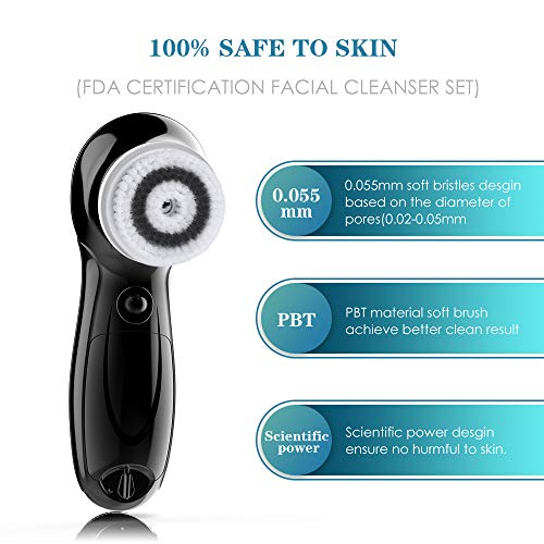 TOUCHBeauty TB-0759M Cepillo Facial de los Hombres Cepillo de Cerdas Blandas Limpiador de Limpieza 2 Velocidades, dispositivo de limpieza facial impermeable