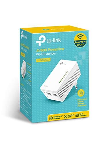 TP-Link TL-WPA4220 AV600 300Mbps - Extensor de Comunicación por Línea Eléctrica (WiF, PLC con WiFi, Extensor, Repetidores de Red, Amplificador y Cobertura Internet, 2 Puertos), 1 pieza