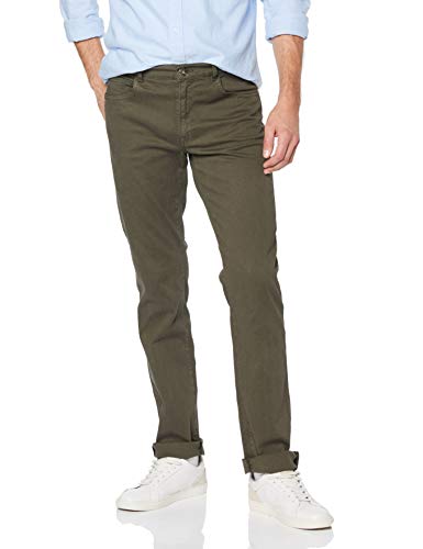 Trussardi Jeans 380 Icon Heavy Gabardine Stret Vaqueros Straight, Verde (Dark Olive G705), 42 (Talla del Fabricante: 30) para Hombre