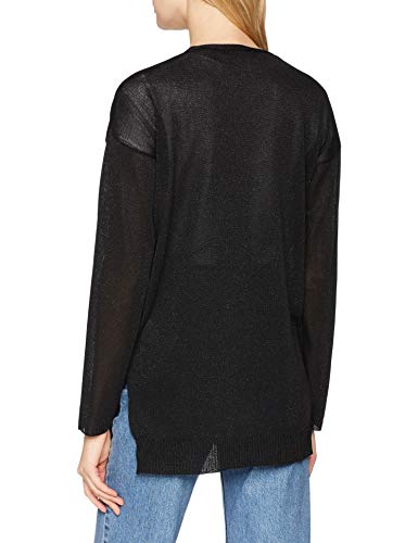 Trussardi Jeans Cardigan Lurex Over Fit Chaqueta Punto, Negro (K299/Black K299), XX-Small para Mujer