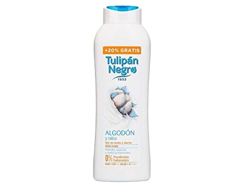 Tulipan - Negro algodón y talco gel de baño y ducha 600ml + 20% gratis Mujer